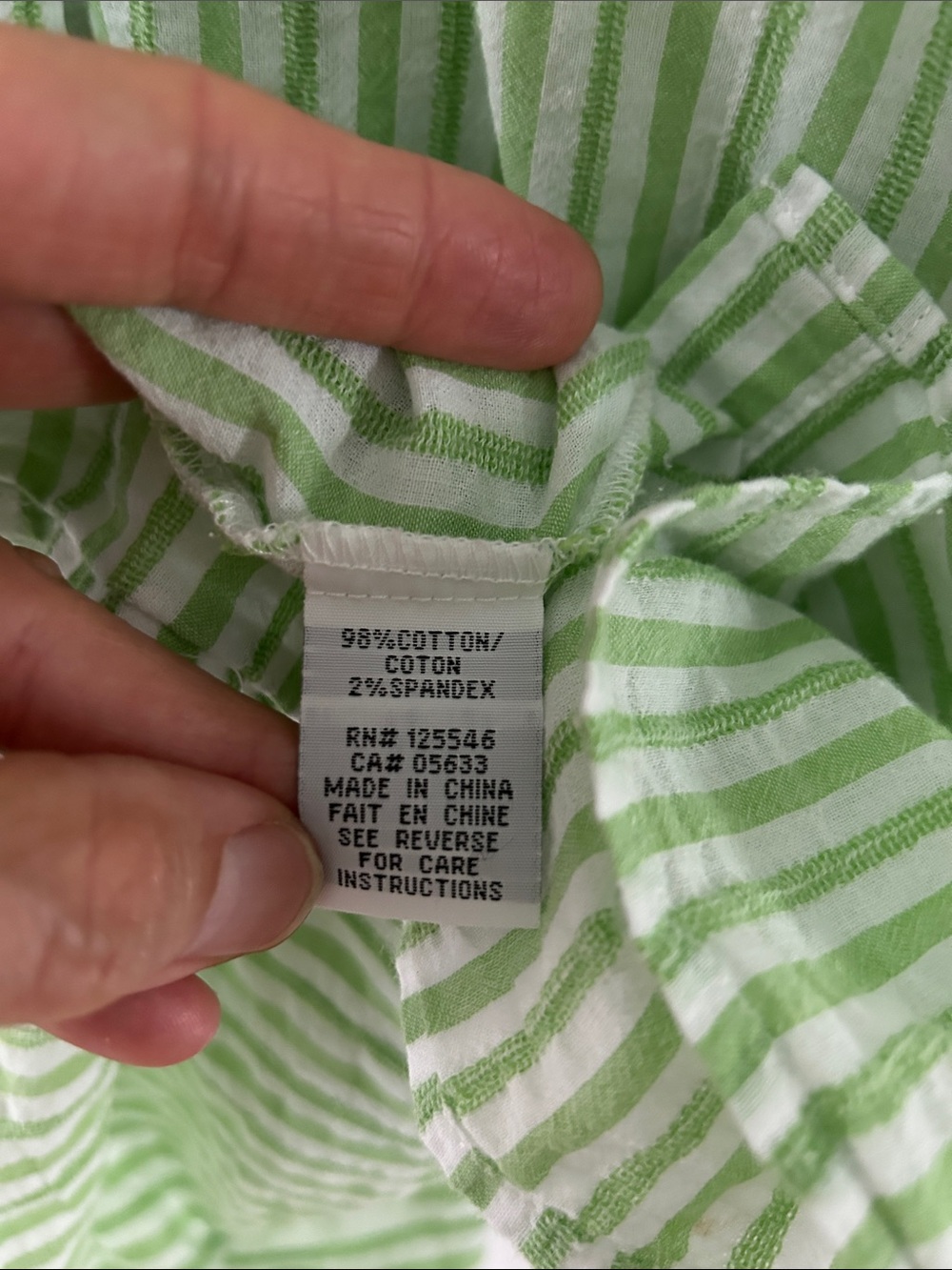Habitat Cotton Button-Front Tunic Green/White Striped Lagenlook Coastal Small - Picture 10 of 14